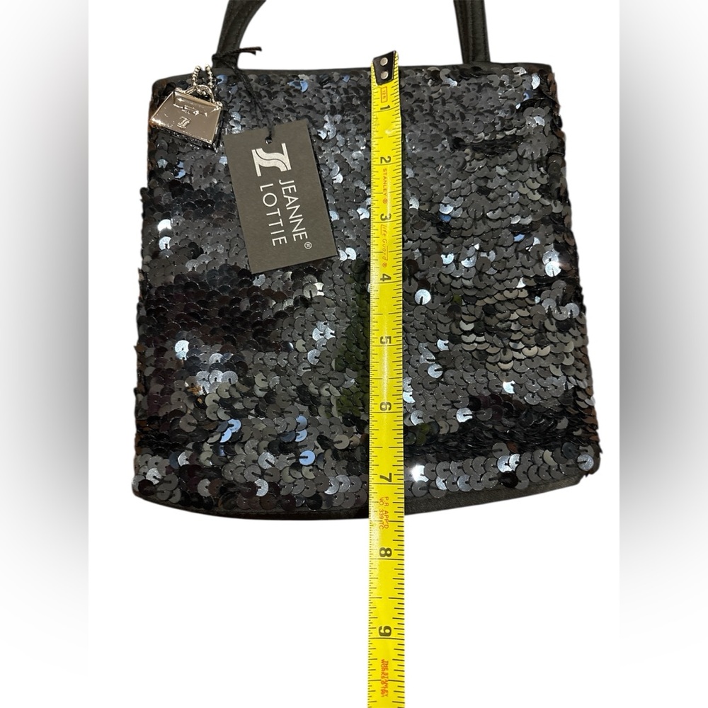 Jeanne Lottie Small Black Sequin Evening Bag - Picture 5 of 5